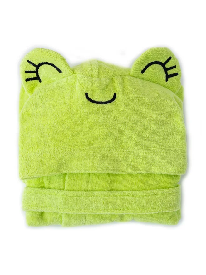 ميلك آند مو Milk&Moo Cacha Frog Velvet Bathrobe Green 64x36cm